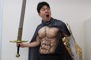 Illustration for article titled Shirtless Spartan Warrior Cosplay Made Easy!